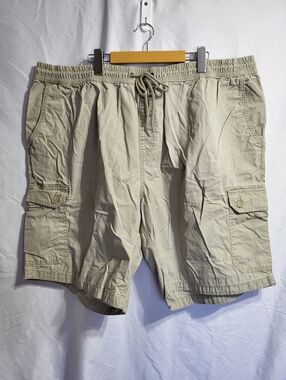 Mountain Ridge Men's Beige Cargo Drawstring Shorts, Size 3XL (44)